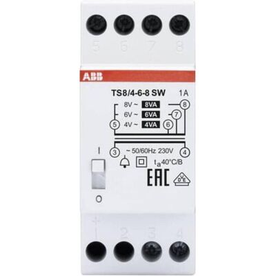 Transformateur ABB TS8/4-6-8SW - 230V, 8VA, 4-6-8V - Publicité Transformateur ABB TS8/4-6-8SW - 230V, 8VA, 4-6-8V - Publicité