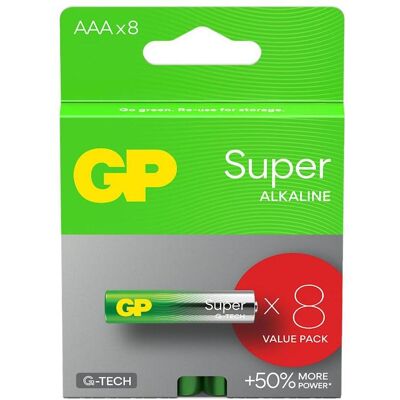 GP Batteries LR03 8BL GP Super Alcaline (G-TECH) (8 pcs, AAA), Batteries + piles - Publicité GP Batteries LR03 8BL GP Super Alcaline (G-TECH) (8 pcs, AAA), Batteries + piles - Publicité