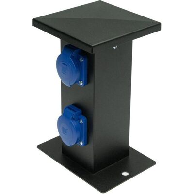 Pawbol, Distributeur de chantier, COLONNE DE DISTR. 2X250V IP44 AL NOIR (CEE 7/3) - Publicité Pawbol, Distributeur de chantier, COLONNE DE DISTR. 2X250V IP44 AL NOIR (CEE 7/3) - Publicité