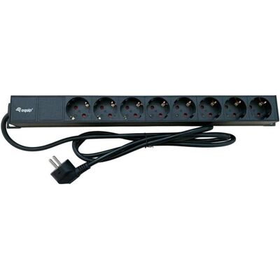 Equip Multiprise, 19" Steckdosenleiste CEE7/7 90°->8xSchuko+Switch Alu. (8x, CEE 7/7) - Publicité Equip Multiprise, 19" Steckdosenleiste CEE7/7 90°->8xSchuko+Switch Alu. (8x, CEE 7/7) - Publicité