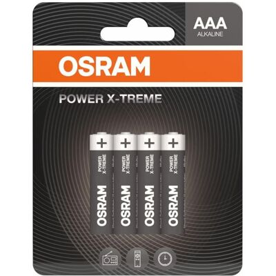 Osram Batterie POWER X-TREME AAA Micro LR03 4 Stück (4 pcs, AAA), Batteries + piles - Publicité Osram Batterie POWER X-TREME AAA Micro LR03 4 Stück (4 pcs, AAA), Batteries + piles - Publicité