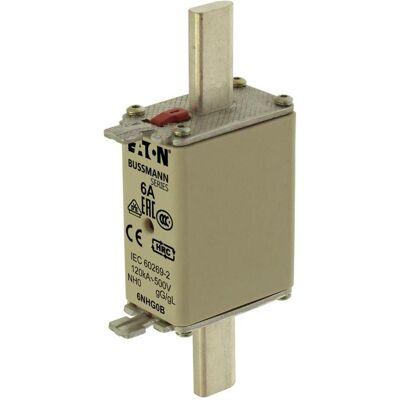 Eaton, Fusible, Fusible, basse tension, 6 A, AC 500 V, 120 kA, NH0, gL/gG, IEC, double indicateur, tension (6 A) - Publicité Eaton, Fusible, Fusible, basse tension, 6 A, AC 500 V, 120 kA, NH0, gL/gG, IEC, double indicateur, tension (6 A) - Publicité