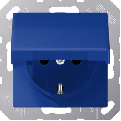 JUNG AS 1520 BFKL BL - Prise électrique - Bleu avec couvercle rabattable - Publicité JUNG AS 1520 BFKL BL - Prise électrique - Bleu avec couvercle rabattable - Publicité