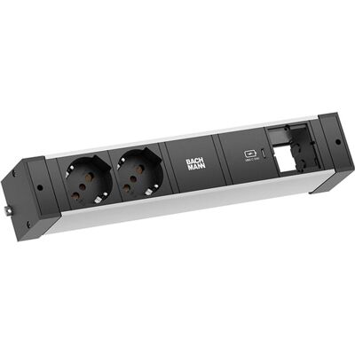 Bachmann - DESK RAIL - 2xP40 - USB-C - Multiprise - Publicité Bachmann - DESK RAIL - 2xP40 - USB-C - Multiprise - Publicité