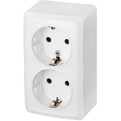Elektro-Plast, Prise de courant, Elektra-Plast BERG Prise double Schuko N/T 2x2P+Z 16A (3738-00) - Publicité Elektro-Plast, Prise de courant, Elektra-Plast BERG Prise double Schuko N/T 2x2P+Z 16A (3738-00) - Publicité
