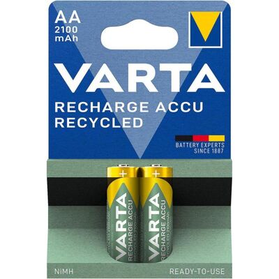 Varta Batterie AA recyclée AA 2100mAh Paquet de 2 piles AA recyclées (2 pcs, AA, 2100 mAh), Batteries + piles - Publicité Varta Batterie AA recyclée AA 2100mAh Paquet de 2 piles AA recyclées (2 pcs, AA, 2100 mAh), Batteries + piles - Publicité