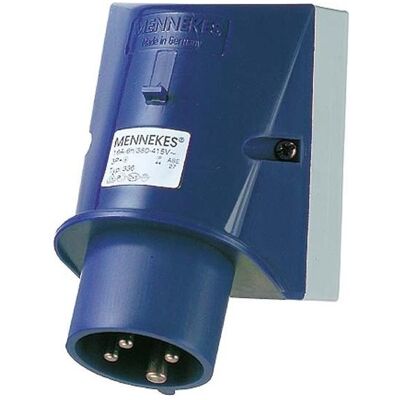 Mennekes, Prise + connecteur, MEN 347 32A4P 9H230V Fiche murale IP44 (CEI 60309) - Publicité Mennekes, Prise + connecteur, MEN 347 32A4P 9H230V Fiche murale IP44 (CEI 60309) - Publicité