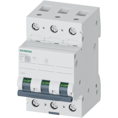 Siemens Disjoncteur, SIEM 5SL6302-7 Disjoncteur 400V 6kA 3 pôles C 2A - Publicité Siemens Disjoncteur, SIEM 5SL6302-7 Disjoncteur 400V 6kA 3 pôles C 2A - Publicité