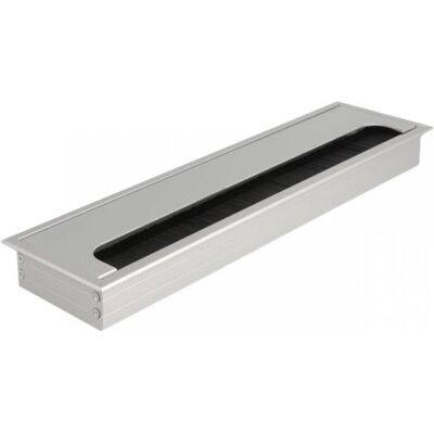 Delock, Goulotte passe-câbles, Passage de câbles pour montage sur table avec brosse 300 x 80 x 28 mm argenté (Passe-câbles, 30 cm) - Publicité Delock, Goulotte passe-câbles, Passage de câbles pour montage sur table avec brosse 300 x 80 x 28 mm argenté (Passe-câbles, 30 cm) - Publicité