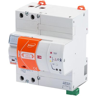 Gewiss, Disjoncteur, GEWI GW90931 90Autotest FI25/0.03A 2P A IR 5TE - Publicité Gewiss, Disjoncteur, GEWI GW90931 90Autotest FI25/0.03A 2P A IR 5TE - Publicité