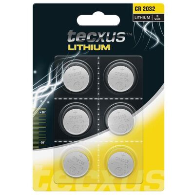 Pile au lithium Tecxus CR2032 - 6 pièces - Publicité Pile au lithium Tecxus CR2032 - 6 pièces - Publicité