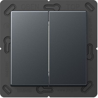 JUNG BLEA595ANM Émetteur mural sans fil Bluetooth Low Energy, Bouton + interrupteur, Noir - Publicité JUNG BLEA595ANM Émetteur mural sans fil Bluetooth Low Energy, Bouton + interrupteur, Noir - Publicité