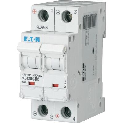 Eaton PXL-C50/2-DC - Disjoncteur 50A 2p - Publicité Eaton PXL-C50/2-DC - Disjoncteur 50A 2p - Publicité