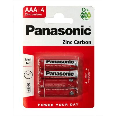 Panasonic Pile R03 Micro 1.5V Set a 4 pièces Piles LR03 1.5V Blister à 4 pcs. (4 pcs, AAA, 650 mAh), Batteries + piles - Publicité Panasonic Pile R03 Micro 1.5V Set a 4 pièces Piles LR03 1.5V Blister à 4 pcs. (4 pcs, AAA, 650 mAh), Batteries + piles - Publicité