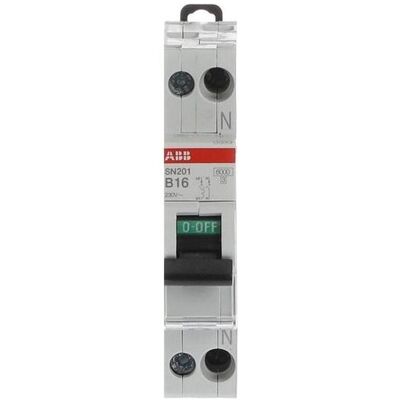 ABB Disjoncteur 1P+N 6kA 10kA 16A - Composant Électrique - Publicité ABB Disjoncteur 1P+N 6kA 10kA 16A - Composant Électrique - Publicité