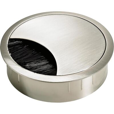 Hettich, Goulotte passe-câbles, Passage de câbles avec brosse, Ø 80 mm, métal, finition inox (Passe-câbles) - Publicité Hettich, Goulotte passe-câbles, Passage de câbles avec brosse, Ø 80 mm, métal, finition inox (Passe-câbles) - Publicité