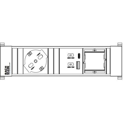 Bachmann, Multiprise, POWER FRAME S 1xP40 916.5351xUSB A&C 22W 1xCM 0,2m GST18 (1x, Type 13) - Publicité Bachmann, Multiprise, POWER FRAME S 1xP40 916.5351xUSB A&C 22W 1xCM 0,2m GST18 (1x, Type 13) - Publicité