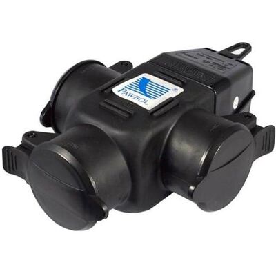 Pawbol, Adaptateur électrique, SOCKET D.3156 S 3 PLUGS 3 X 250 V IP44 (CEE 7/4) - Publicité Pawbol, Adaptateur électrique, SOCKET D.3156 S 3 PLUGS 3 X 250 V IP44 (CEE 7/4) - Publicité