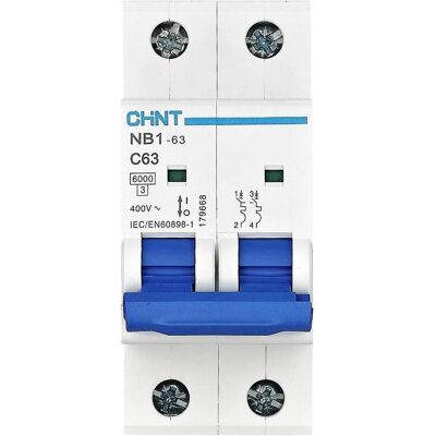 Chint, Disjoncteur, 179667 NB1-63 2P C6 6kA DB Disjoncteur 2 pôles 6 A 240 V, 41 - Publicité Chint, Disjoncteur, 179667 NB1-63 2P C6 6kA DB Disjoncteur 2 pôles 6 A 240 V, 41 - Publicité