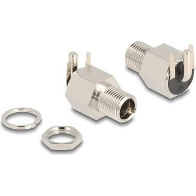 Delock Connecteur DC 5,5 x 2,1 mm femelle à encastrer Soudurev, Câble + prise électronique, Argent - Publicité Delock Connecteur DC 5,5 x 2,1 mm femelle à encastrer Soudurev, Câble + prise électronique, Argent - Publicité