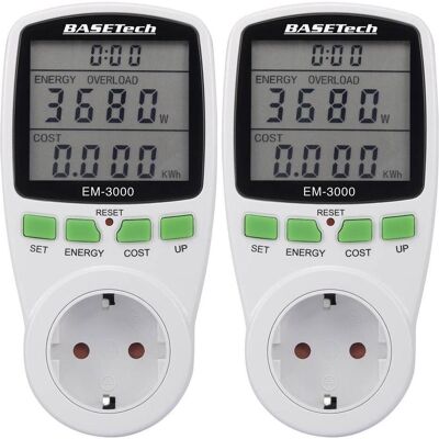 Basetech, Compteur de courant, Compteur d'énergie EM-3000 Kit de 2 pièces - Publicité Basetech, Compteur de courant, Compteur d'énergie EM-3000 Kit de 2 pièces - Publicité
