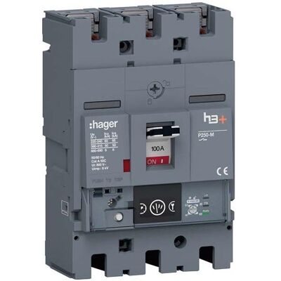 Hager HMT100NR - Disjoncteur haute performance - 100A, 50kA, 3P - Publicité Hager HMT100NR - Disjoncteur haute performance - 100A, 50kA, 3P - Publicité
