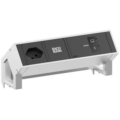 Bachmann, Multiprise, DESK2 1xCH 90° 1xUSB C/C 100W 0,2m INOX (1x, Type 13, USB-C) - Publicité Bachmann, Multiprise, DESK2 1xCH 90° 1xUSB C/C 100W 0,2m INOX (1x, Type 13, USB-C) - Publicité