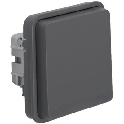 Hager WNA160 - Prise électrique - 2 pôles + terre, 16A, Schuko, Gris - Publicité Hager WNA160 - Prise électrique - 2 pôles + terre, 16A, Schuko, Gris - Publicité