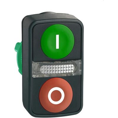 Schneider Electric Bouton poussoir multi 22 mm à encastrer blanc blanc, Bouton + interrupteur, Vert - Publicité Schneider Electric Bouton poussoir multi 22 mm à encastrer blanc blanc, Bouton + interrupteur, Vert - Publicité