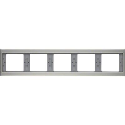 Berker, Accessoires Gamme d'interrupteurs, 13937004 Cadre 5x horizontal K5 inox mat - Publicité Berker, Accessoires Gamme d'interrupteurs, 13937004 Cadre 5x horizontal K5 inox mat - Publicité