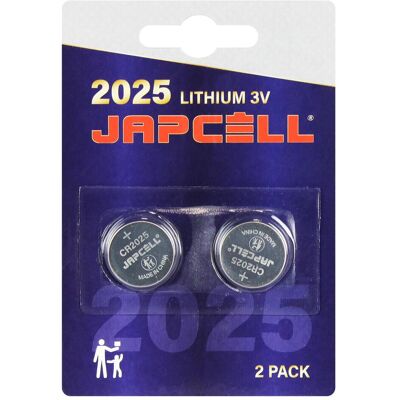 JAPCELL Lithium CR2025 - Pack de 2 - Pile - Publicité JAPCELL Lithium CR2025 - Pack de 2 - Pile - Publicité