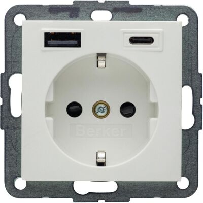 Berker, Prise de courant, Steckdose SCHUKO/USB AC 20W PD S.1 pwm - Publicité Berker, Prise de courant, Steckdose SCHUKO/USB AC 20W PD S.1 pwm - Publicité