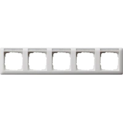 Gira 109527 Cadre de couverture 5f, Blanc, Horizontal - Publicité Gira 109527 Cadre de couverture 5f, Blanc, Horizontal - Publicité