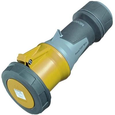 Mennekes, Prise + connecteur, MEN 14210 63A5P 4H110V Raccord PowerTOP Xtra IP67 (CEI 60309) - Publicité Mennekes, Prise + connecteur, MEN 14210 63A5P 4H110V Raccord PowerTOP Xtra IP67 (CEI 60309) - Publicité
