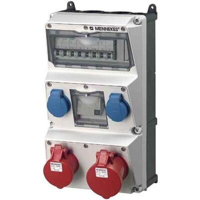 Mennekes, Distributeur de chantier, MEN 930013GE Combinaison de prises de courant AMAXX (1x, CEE 16/5, CEE 32/5, CEE 7/4) - Publicité Mennekes, Distributeur de chantier, MEN 930013GE Combinaison de prises de courant AMAXX (1x, CEE 16/5, CEE 32/5, CEE 7/4) - Publicité