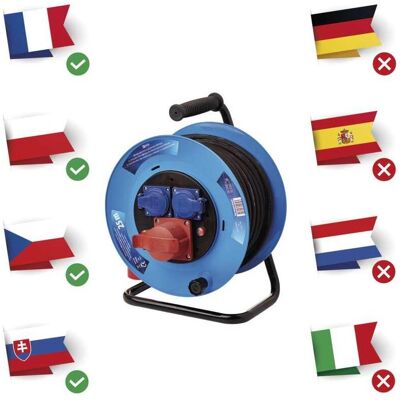 Emos, Rallonge, Câble de raccordement au réseau 25 m / 3 zásuvky / černý / guma / 230V/400V / 1,5 mm2 (25 m, CEE 7/3) - Publicité Emos, Rallonge, Câble de raccordement au réseau 25 m / 3 zásuvky / černý / guma / 230V/400V / 1,5 mm2 (25 m, CEE 7/3) - Publicité