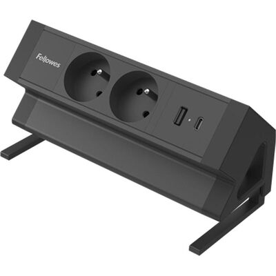Fellowes Multiprise, Power Desk 2 Type E (FR BE PL) - Black (4x, CEE 7/3) - Publicité Fellowes Multiprise, Power Desk 2 Type E (FR BE PL) - Black (4x, CEE 7/3) - Publicité