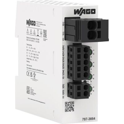 Interrupteur de protection électronique Wago 787-3664 - 4 canaux, DC 24 V, 1-10 A, Contact d'alarme - Publicité Interrupteur de protection électronique Wago 787-3664 - 4 canaux, DC 24 V, 1-10 A, Contact d'alarme - Publicité