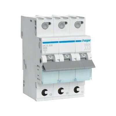 Hager MCS306 - Disjoncteur 3P - 6kA - Quick Connect - Publicité Hager MCS306 - Disjoncteur 3P - 6kA - Quick Connect - Publicité