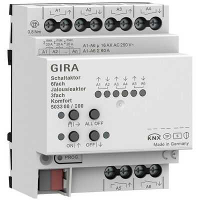 Gira 503300 - Actionneur de commutation / volets roulants - Certifié KNX - Publicité Gira 503300 - Actionneur de commutation / volets roulants - Certifié KNX - Publicité