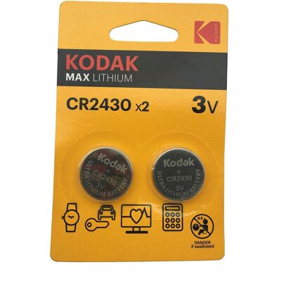 Kodak CR2430 Pile à usage unique Lithium - Batterie (2 pcs, CR2430, 280 mAh), Batteries + piles - Publicité Kodak CR2430 Pile à usage unique Lithium - Batterie (2 pcs, CR2430, 280 mAh), Batteries + piles - Publicité