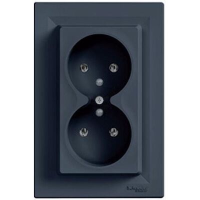 Schneider Electric EPH9800271 - Prise double anthracite - Publicité Schneider Electric EPH9800271 - Prise double anthracite - Publicité