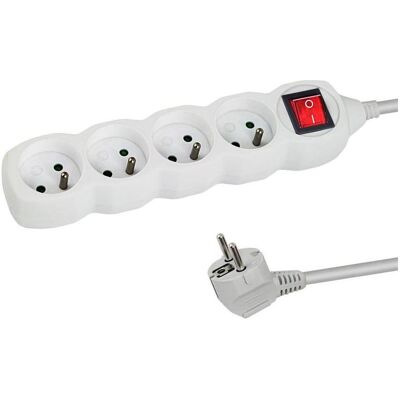 Esperanza, Multiprise, Power Strip 4 Sockets Switch 1.5m White (4x, 1.50 m) - Publicité Esperanza, Multiprise, Power Strip 4 Sockets Switch 1.5m White (4x, 1.50 m) - Publicité