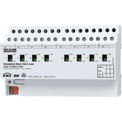 JUNG, Actionneur, Actionneur de commutation KNX REG 8TE 8sortie 16A 3680W 2308.16REGCHM (Actionneur de commutation) - Publicité JUNG, Actionneur, Actionneur de commutation KNX REG 8TE 8sortie 16A 3680W 2308.16REGCHM (Actionneur de commutation) - Publicité