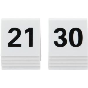 Ensemble de Numéros de Table Securit 21-30 - Acrylique Blanc avec Chiffres Noirs - Publicité Ensemble de Numéros de Table Securit 21-30 - Acrylique Blanc avec Chiffres Noirs - Publicité