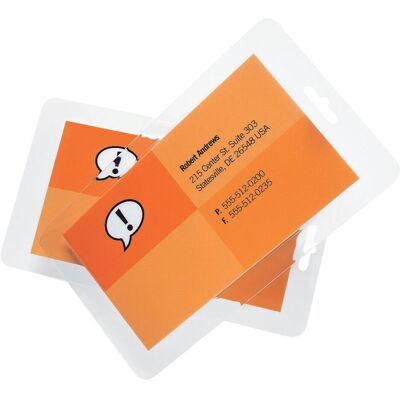 GBC, Films de plastification, PORTE CARTE - Etiquette de bagage (Spécial, 100 pcs, 250 µm) - Publicité GBC, Films de plastification, PORTE CARTE - Etiquette de bagage (Spécial, 100 pcs, 250 µm) - Publicité