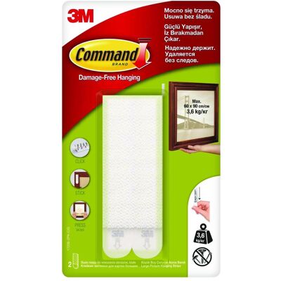 3M Adhésifs + pastilles photos, Velcro, pour accrocher des tableaux, grand, 2 pièces, blanc - Publicité 3M Adhésifs + pastilles photos, Velcro, pour accrocher des tableaux, grand, 2 pièces, blanc - Publicité