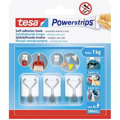 tesa, Crochet adhésif + clou adhésif, Powerstrips Draht-Haken S Weiss Inhalt: 1 St. Publicité tesa, Crochet adhésif + clou adhésif, Powerstrips Draht-Haken S Weiss Inhalt: 1 St. Publicité