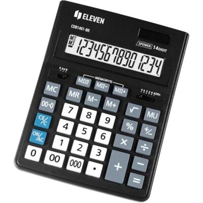 Eleven Calculatrice, Taschenrechner CDB1401-BK (Fonctionnement sur piles, Panneau solaire) - Publicité Eleven Calculatrice, Taschenrechner CDB1401-BK (Fonctionnement sur piles, Panneau solaire) - Publicité