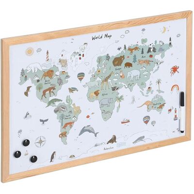 Zeller Present, Tableau d'affichage, Carte du monde (Tableau magnétique, Tableau noir, 60 x 40 cm) - Publicité Zeller Present, Tableau d'affichage, Carte du monde (Tableau magnétique, Tableau noir, 60 x 40 cm) - Publicité